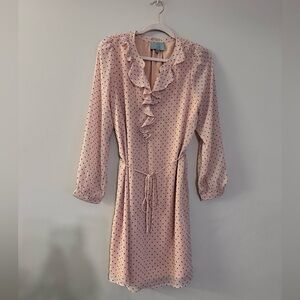 Skies are blue pink and black dress